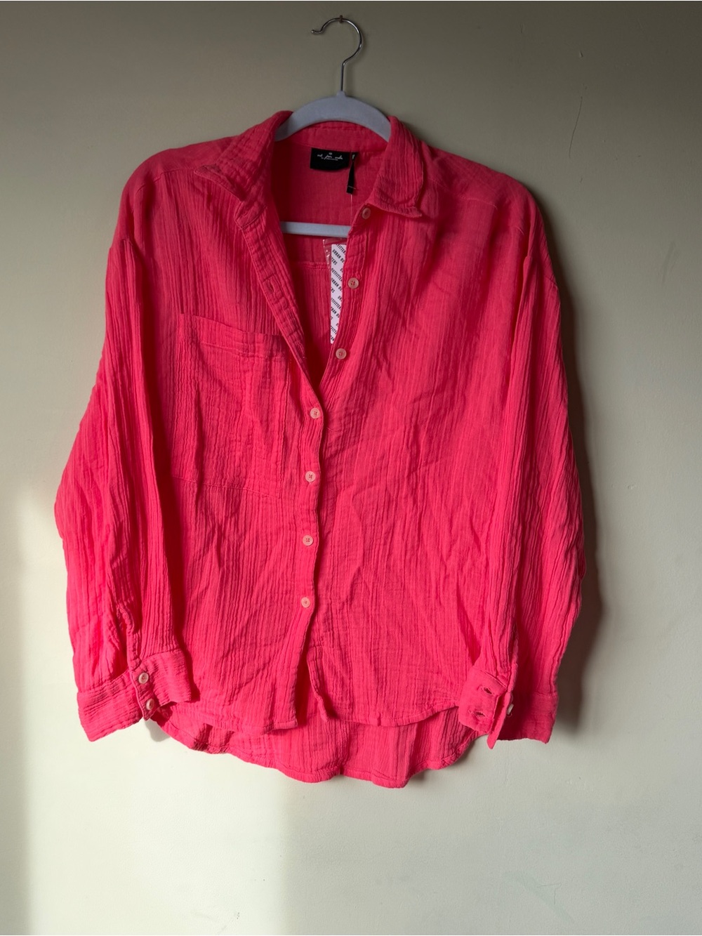 NWT Pink Button-Up Shirt - Women's Lightweight Shirt